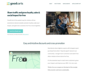 screen shot of goodcarts website homepage.